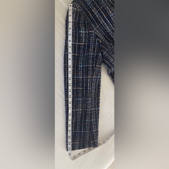 TALBOTS SPACE DYED TWEED Long Sleeve JACKET Front patch pockets and topstitching - Picture 7 of 8